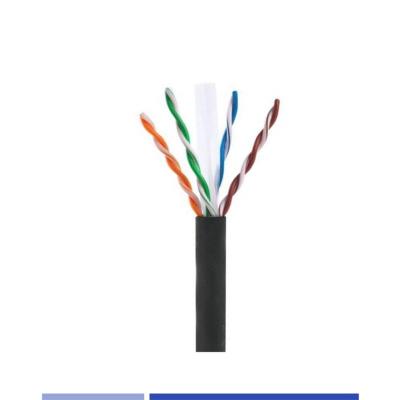 Китай UTP Внешний кабель Cat6 23AWG твердая медь 4 пары PE куртка черная 305Mtr продается