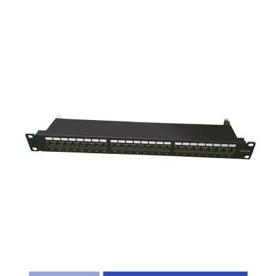 China Kategorie 6A Patch Panel 24 Port Shielded 1U Rack Mount für Kabelsystem zu verkaufen