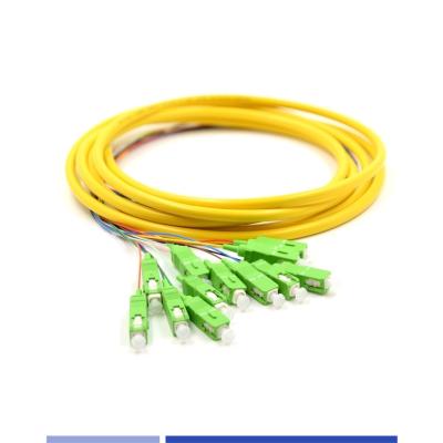 China 12 Strand Fiber Optic Cable Pigtail SC APC Singlemode 9/125 LSZH 3m for sale