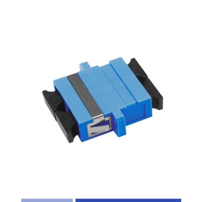 China Optische vezeladapter Single-mode SC/UPC Duplex optische koppelaar met flens Blauw Te koop