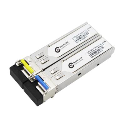 Китай Гигабитный оптический приемопередатчик BIDI 20 км Dual Fiber Single Mode SFP модуль TX1310nm RX1550nm LC продается