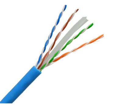 China Cat6 23AWG Ethernet Cable UTP Solid Copper 4 Pair PVC Blue 305Mtr à venda