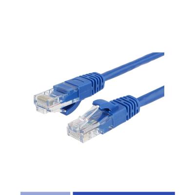 China UTP 24AWG Stranded Cat6 Patch Cord PVC 1m Copper Patch Cord Blue for sale