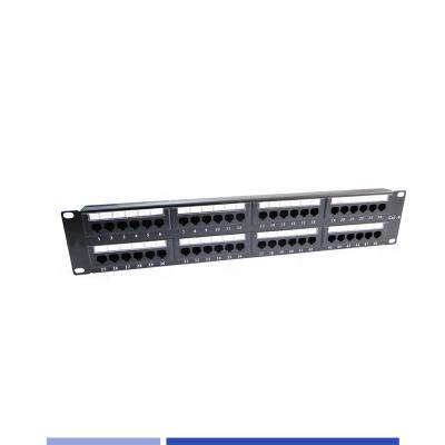 China Cat6 48 Port Unschirm Patch Panel 2U Rack Mount für Kabelsystem zu verkaufen