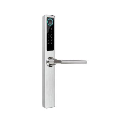 China Hotel 304 Stainless Steel TTLock App Fingerprint Password Keyless Entry Smart Sliding Aluminum Door Lock for sale