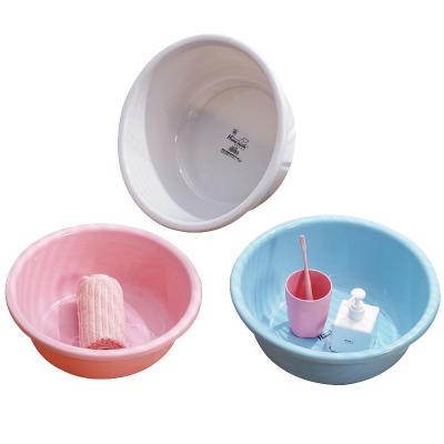 China Sustainable Cheap White Blue Pink PP Kitchen Hospital Use Small Round Plastic Washbasin Children Plastic Basin for sale