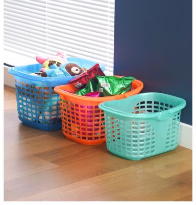 China Sustainable Wholesale Durable PP Plastic Core Plastic Hanging Storage Basket With Handle for sale