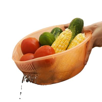 China Sustainable Plastic Rice Washer Sieve And Colanders Plastic Washing Bowl For Vegetables And Fruits for sale