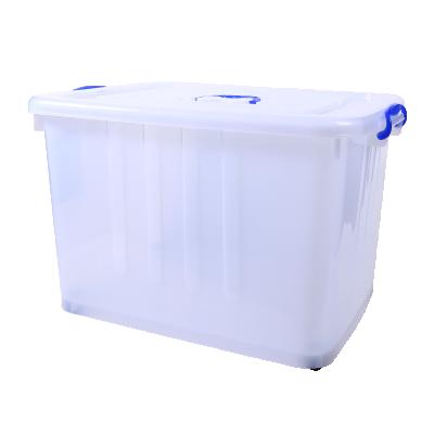 China Large Capacity PP Sustainable Cheap Plastic Stackable 160L Large Clear Storage Boxes For Toys Clothes Bedding Crafts for sale