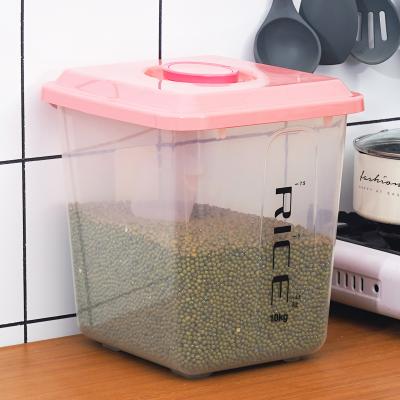 China 2021 new design high quality wholesale household freshness preservation 10kg plastic rice storage box for sale