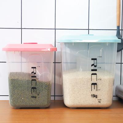 China Plastic Freshness Keeping Food Storage Rice Box Cereal Dispenser Storage Box Kitchen Cereal Rice Container for sale