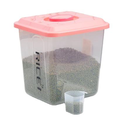 China Freshness Preservation 15KG Household Kitchen Plastic Sealed Rice Bean Grain Storage Container for sale