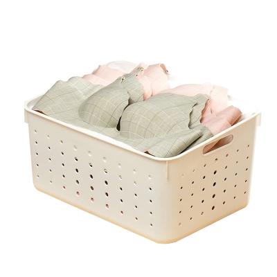 China Nordic Viable Plastic Toilet Container Kitchen Bathroom Storage Basket Finishing Style Large Size Storage Basket Box for sale