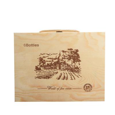 China Factory wholesale price recyclable finely processed wooden gift red wine box for home for sale