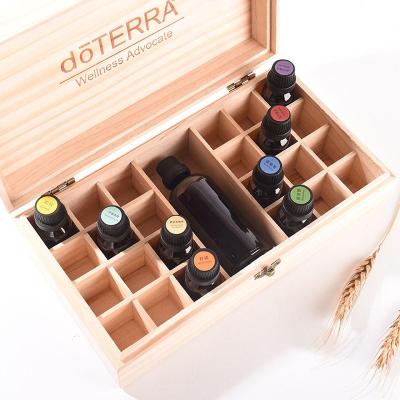 China USA 25 Grid Wooden Storage Box Organizer for Essential Oil Carry Case Aromatherapy Container Treasure Essential Oil Storage for sale