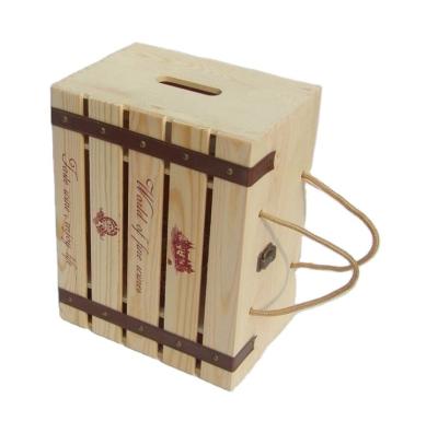 China Recyclable Good Quality Finely Processed Wooden Gift Wine Packaging Box With Lid for sale