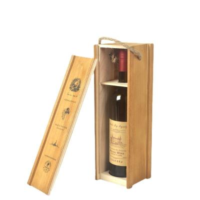 China Factory Wholesale Price Two Recyclable Red Wine Bottles Carved Wooden Gift Box for sale