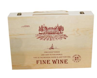 China Recyclable High Quality Custom Portable Packaging Wooden Red Wine Gift Box For Home for sale