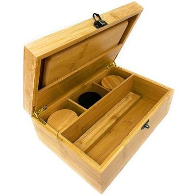 China Custom Viable Bamboo Wooden Weed Smoke Making Stash Box Wooden Box for sale