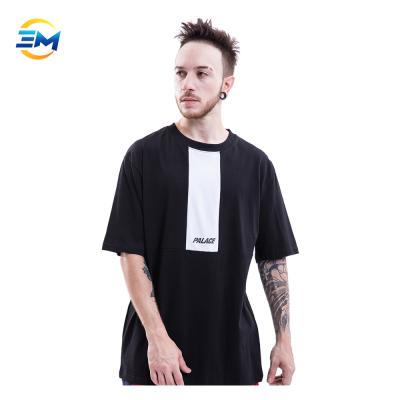 China Custom Made Mens Anti-Pilling Cotton Two Tone Color Block T-Shirt With Brand Logo Printing for sale