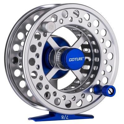 China Professional Custom Goture Soft Drag LEFT HAND 3/4 Shaft Fly Reel CNC Aluminum Alloy Reel Fly Fishing Reel Large for sale