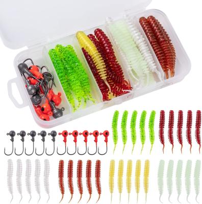 China Wholesale 150g Lead Body Artificial Screw Tail Plastic Material Lure Kit Freshwater Saltwater Bass Fishing Lure Set for sale