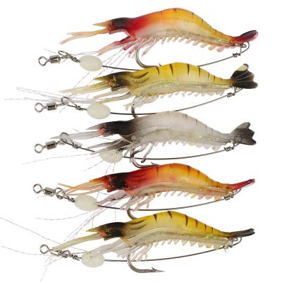 China Wholesale Lead Body 3 Colors 5.8g Mini Soft Realistic Bait Shrimp Fishing Lure for sale