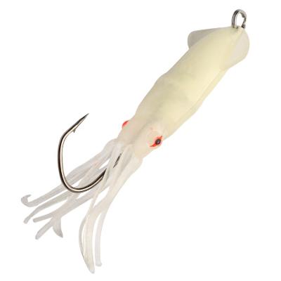 China Lead Body Good Quality Noctilucous PVC White Realistic Mini Squid Soft Lures For Fishing for sale