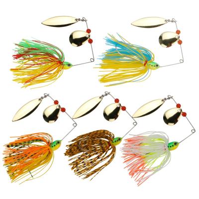 China Artificial Bass Fishing Jigs Spinner Bait Lure 20g Goture Lead Body Silicone Skirt Artificial Hard Lure for sale