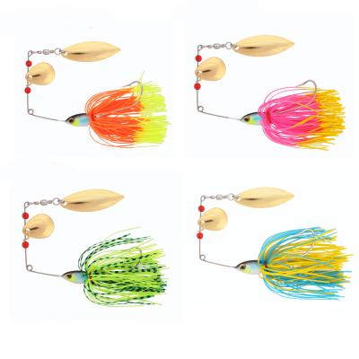 China Best Lead Body Selling Buzz Top Quality Bait With Skirt Fishing Lure Metal Spoon Spinner Rubber Bait for sale