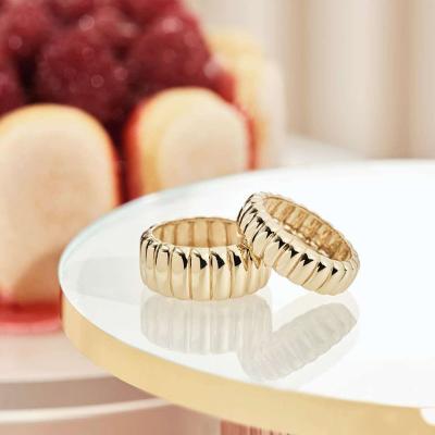 China 2022 High End Jewelry Lead Free Nickel Free 18K PVD Gold Plated Crescent Rings For Women Stainless Steel Jewelry 2021 for sale