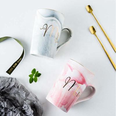 China YIDING Viable Wholesale Coffee Ceramic Mugs, Custom Personalized MR/MRS Coffee Mug Ceramic Mugs With Lid for sale