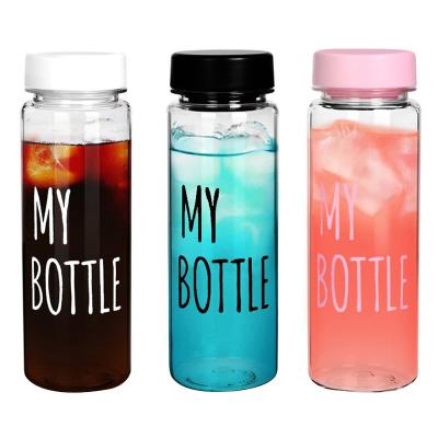 China New 2022 viable bpa free custom logo printing my bottle 500ml plastic water bottle with gift bag for sale