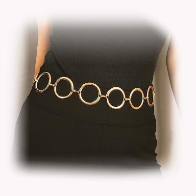 China Body Jewelry Lead Nickel Free Geometric Circle Waist Chain 2021 Punk 18K Gold Plating Circles Waist Body Chain for sale