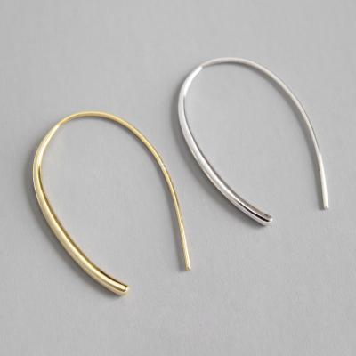 China 2022 FASHIONABLE Hotsale Ins Design 925 Sterling Silver Hoop Earrings Geometric U Shape Earrings For Girls for sale