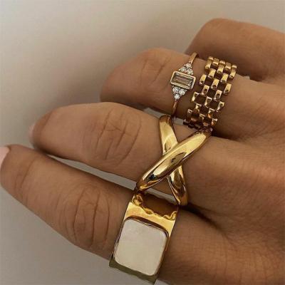 China INS Cross Stainless Steel Hot Lead Free Nickel Free High End Rings Open Rings For Women Fashion Jewelry for sale