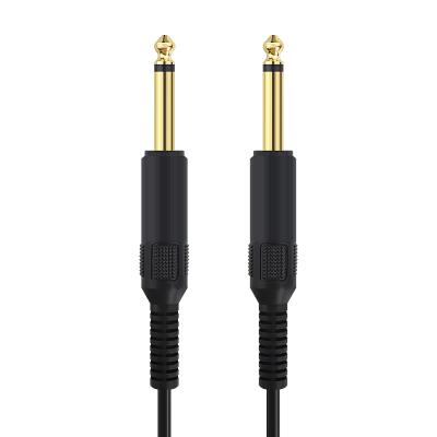 China Gold Plated 6.35 Male Mono Cable To Male Line Line Voice Line Speaker Mono Extension Keyboard Microphone Guitar Noise Reduction Cable for sale