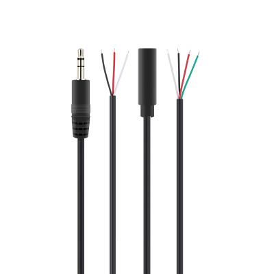 China IPod 3.5 Mm Female And Male Two Way TRS TRRS Plug To Bare Wire Open End Auxiliary Cable for sale