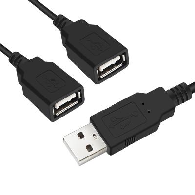 China High-efficient fast transmission USB one-to-two data cable USB male to 2 female charging cable for sale