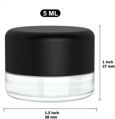 China 2022 Cosmetic Concentrates 5ml High Quality Glass Jars Containers With Child Proof White Black Lid for sale