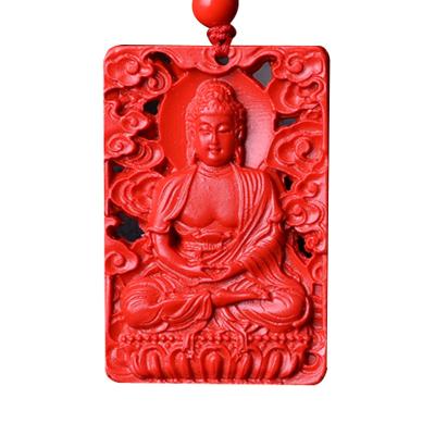 China Wholesale Natural Buddha Stone Pendant Healing China Cinnabar Crystal Pendant Charm For Gifts for sale