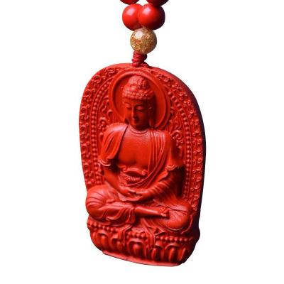 China China Wholesale Natural Buddha Pendant Crystal Cinnabar Stone Buddha Pendant For Feng Shui for sale