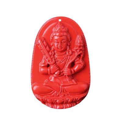 China Cinnabar Pendant China Hot Selling Natural Carved Quartz Buddha Pendant Buddha Pendant For Healing for sale