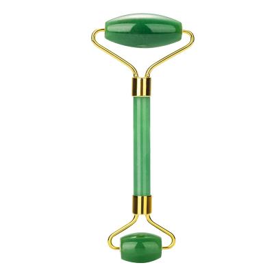 China Wholesale Natural Jade Push Double Head Massage Stick Green Jade Dongling China Beauty Products Crystal Massage Roller for sale