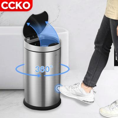 China Viable Smart Automatic Trash Bins Stainless Steel Trash Can Sensor Hotel Kitchen Kitchen Trash Cans Smart Trash Cans for sale