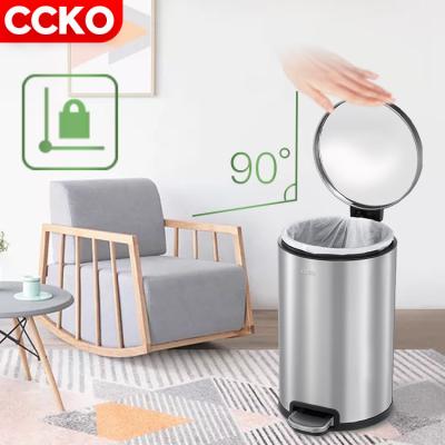 China Hotel Viable Restaurant Stainless Steel Gold Gold Trash Can Garbage Pedal Silver Pedal Trash Can With Lid Waste Bins Bins Kitchen Trash Can for sale