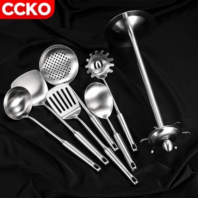 China Sustainable Stainless Steel Soup Pocket Skimmer Rice Scoop BBQ Kitchen Utensils Cooking Kitchen Spatula Set 5 7 Tools Kitchen Accessories for sale