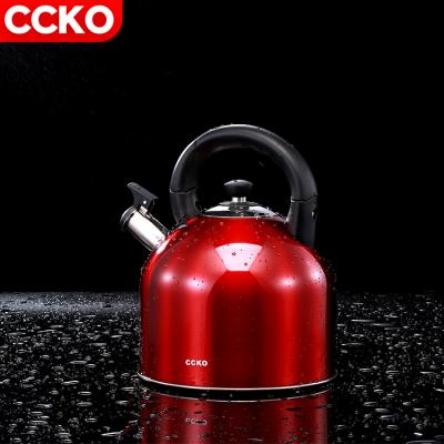 China CCKO CK9954 Stainless Steel Tea Kettle Stove Kettle Kichen Viable Stainless Steel Metal Whistling Polishing Teapot for sale