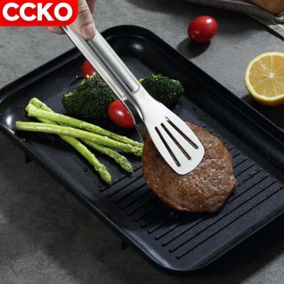 China Minimalist CCKO CK9514 12 Inch 304steel Metal Buffet Steak Bread Serving Meat Serving Tongs Cooking Tongs Stainless Steel Food Tongs Kitchen Tongs for sale