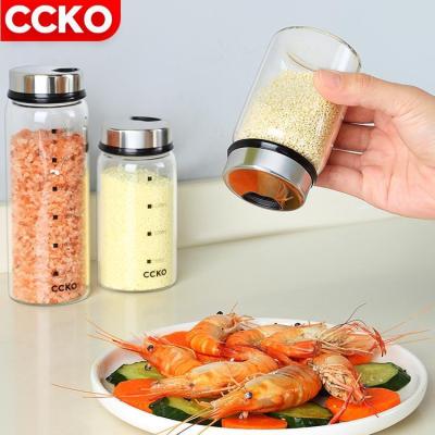 China CCKO CK9885 Viable Glass Spice Shakes Tabletop Glass Pepper Shaker Porous Adjusting Glass Shaker for sale